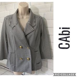 CAbi “Life Jacket” Navy Striped Nautical Jacket